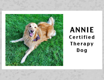 Business Card Certified Therapy Dog, Annie.